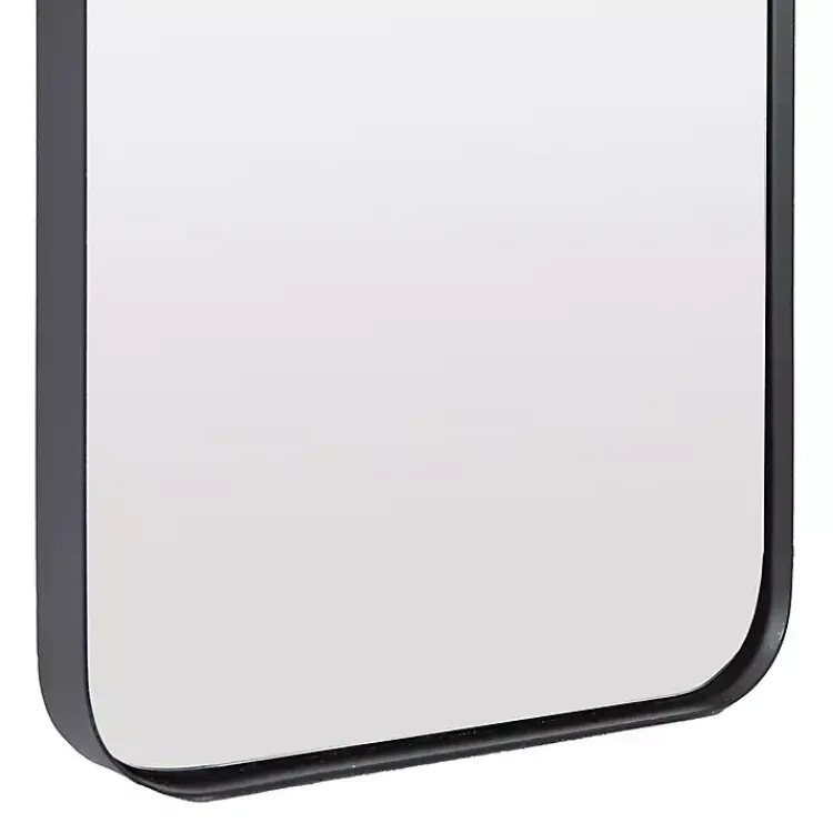 Framed Mirrors-Kirklands Home Rectangle Beveled Wall Mirror Black