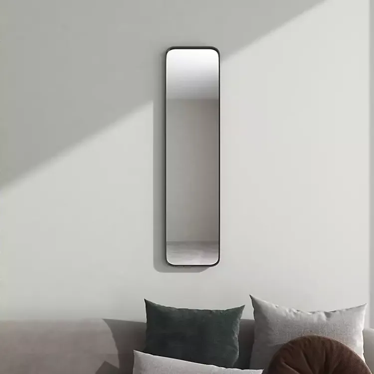 Framed Mirrors-Kirklands Home Rectangle Beveled Wall Mirror Black