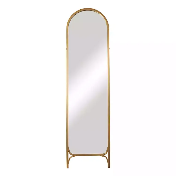 Full Length & Floor Mirrors-Kirklands Home Gold Metal Arch Leaner Mirror