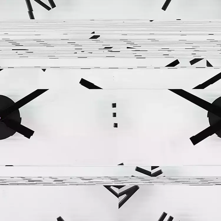 Clocks-Kirklands Home Black Metal Clear Glass Wall Clock