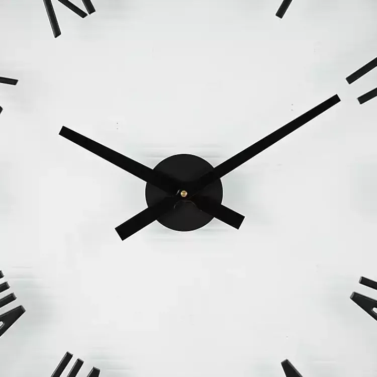 Clocks-Kirklands Home Black Metal Clear Glass Wall Clock