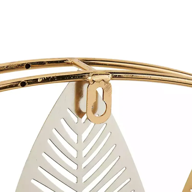 Wall Plaques-Kirklands Home Metallic Gold and Silver Layered Leaf Wall Plaque