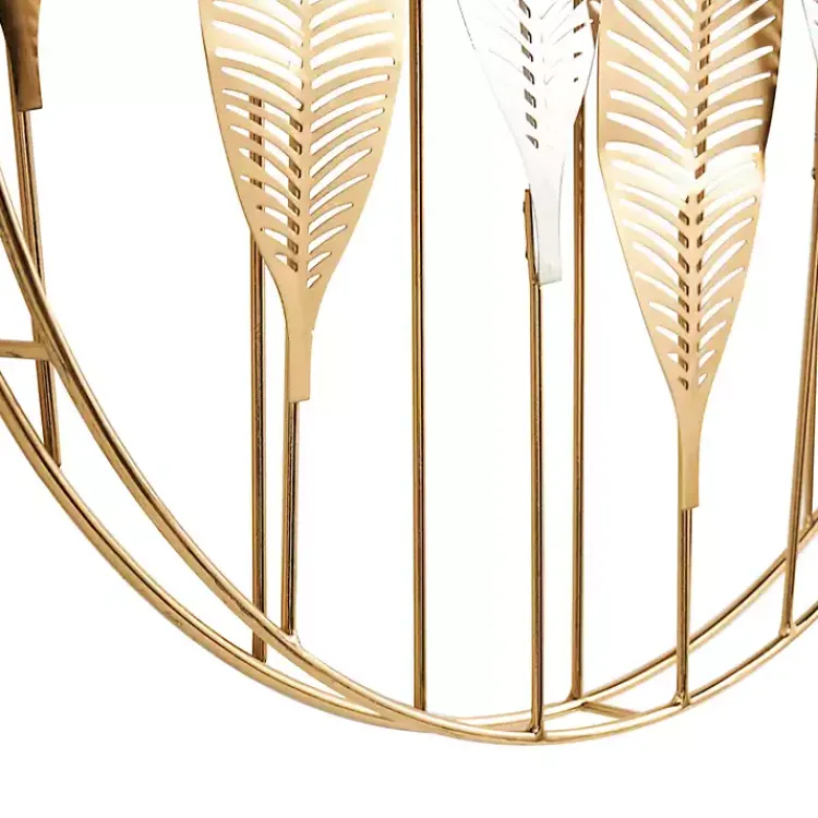 Wall Plaques-Kirklands Home Metallic Gold and Silver Layered Leaf Wall Plaque