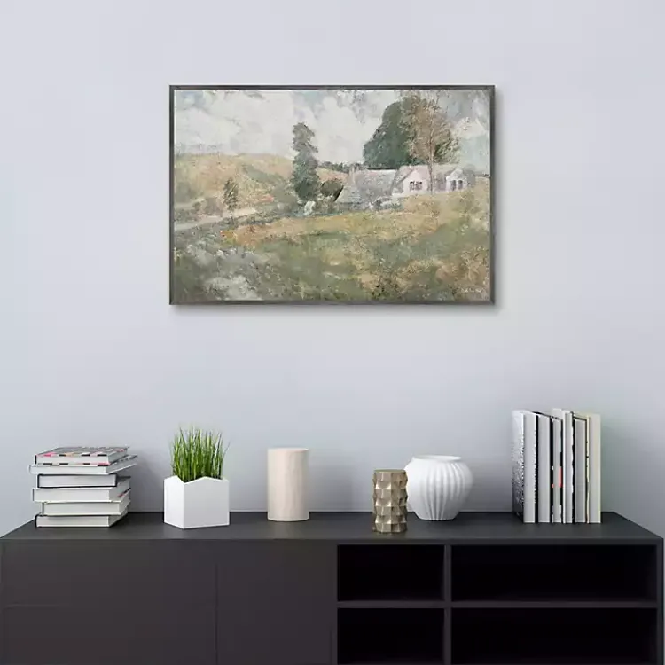 Canvas Art-Kirklands Home Soft Spring Landscape Framed Canvas Art Print Green