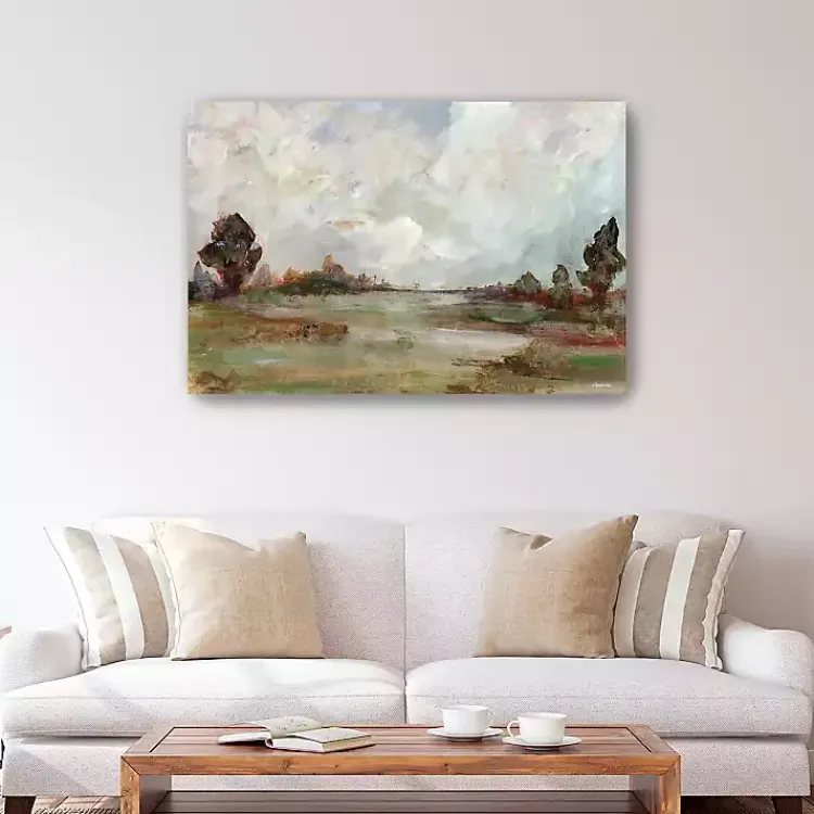 Canvas Art-Kirklands Home Vintage Landscape Canvas Art Print, 48x32 in. Green