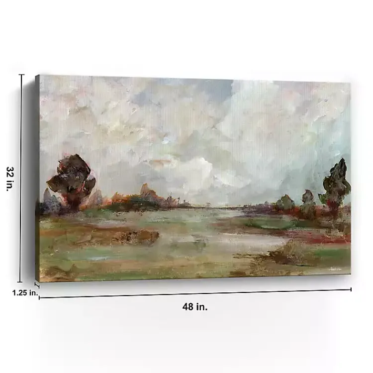 Canvas Art-Kirklands Home Vintage Landscape Canvas Art Print, 48x32 in. Green