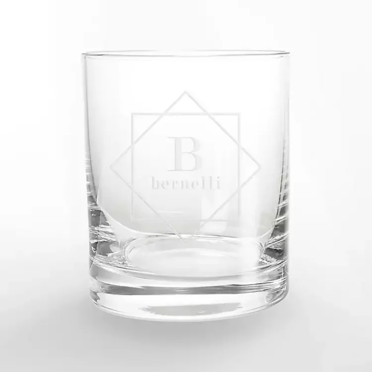Glassware & Drinkware-Kirklands Home Personalized Diamond Whiskey Glasses, Set of 2