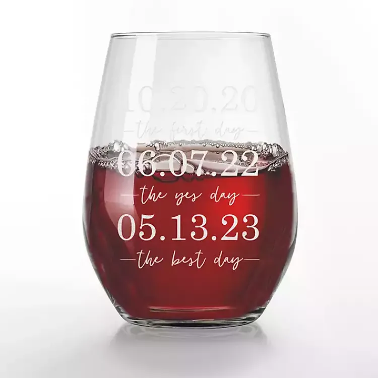 Glassware & Drinkware-Kirklands Home Personalized Important Dates Glasses, Set of 2