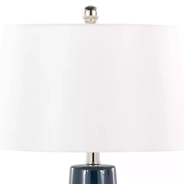 Table Lamps-Kirklands Home Navy and Silver Piper Table Lamp White