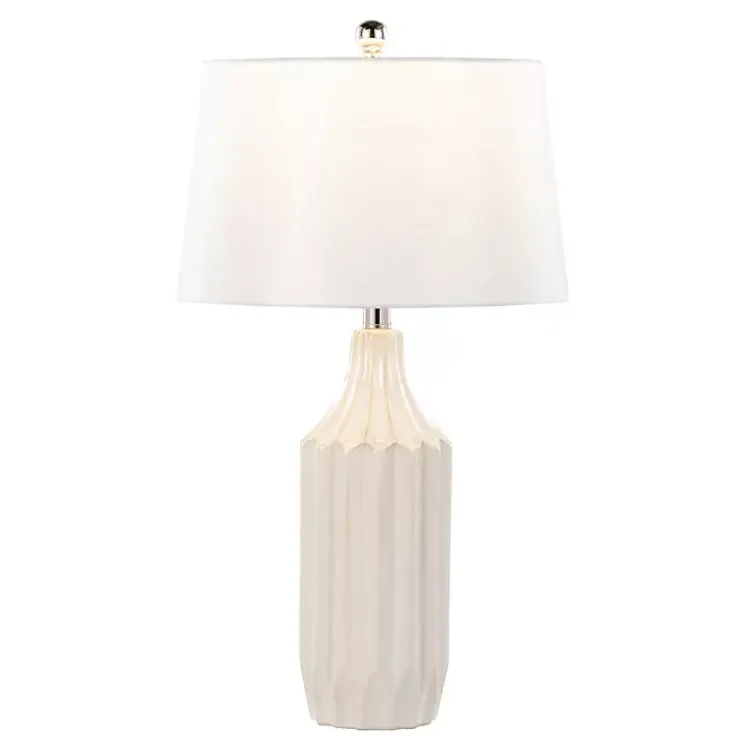 Table Lamps-Kirklands Home Cream Ceramic Sandra Table Lamp