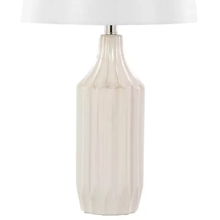 Table Lamps-Kirklands Home Cream Ceramic Sandra Table Lamp