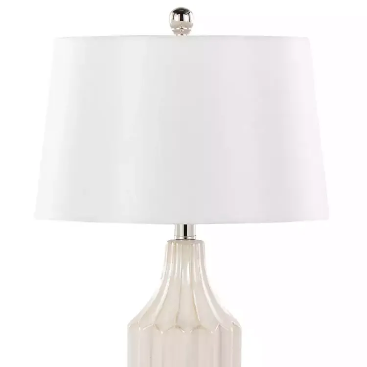 Table Lamps-Kirklands Home Cream Ceramic Sandra Table Lamp