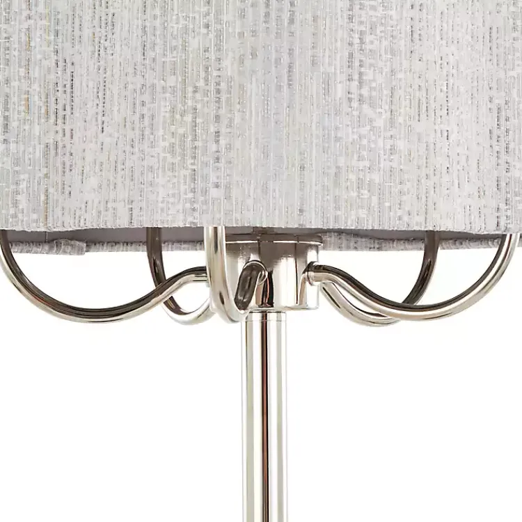 Table Lamps-Kirklands Home Silver Metal Lila Table Lamp
