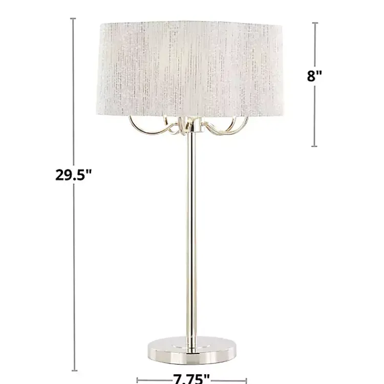Table Lamps-Kirklands Home Silver Metal Lila Table Lamp
