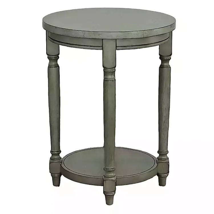 Accent & End Tables-Kirklands Home Round Charging Accent Table Gray