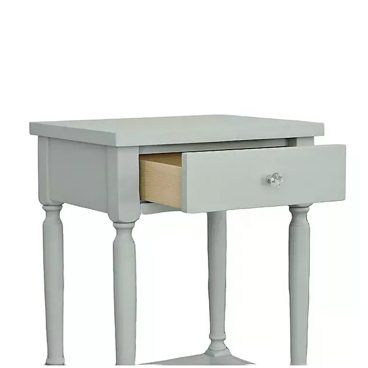 Accent & End Tables-Kirklands Home Mist Rectangle Accent Table with Charging Station Green