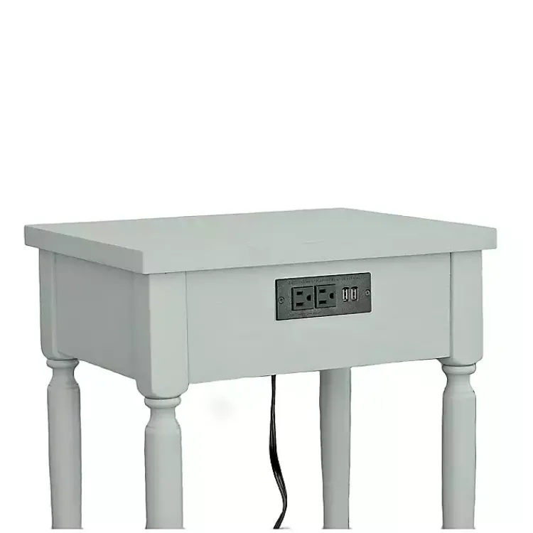 Accent & End Tables-Kirklands Home Mist Rectangle Accent Table with Charging Station Green