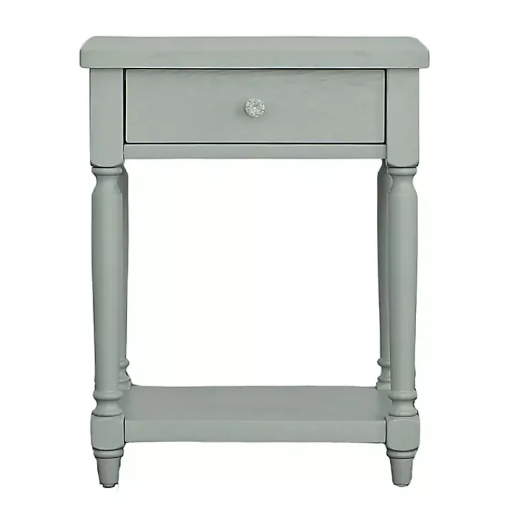 Accent & End Tables-Kirklands Home Mist Rectangle Accent Table with Charging Station Green