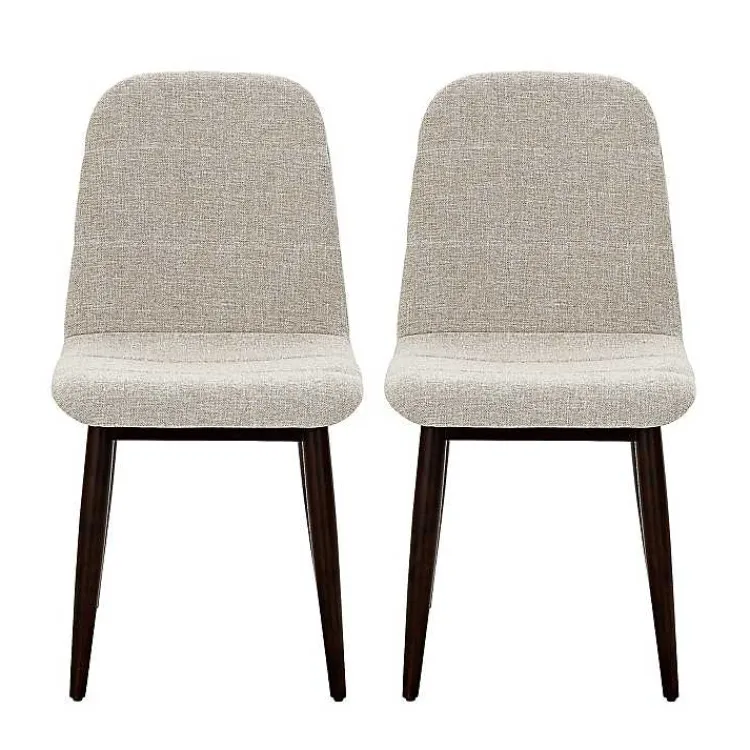 Dining Chairs-Kirklands Home Oatmeal Linen Dining Chairs, Set of 2 Tan