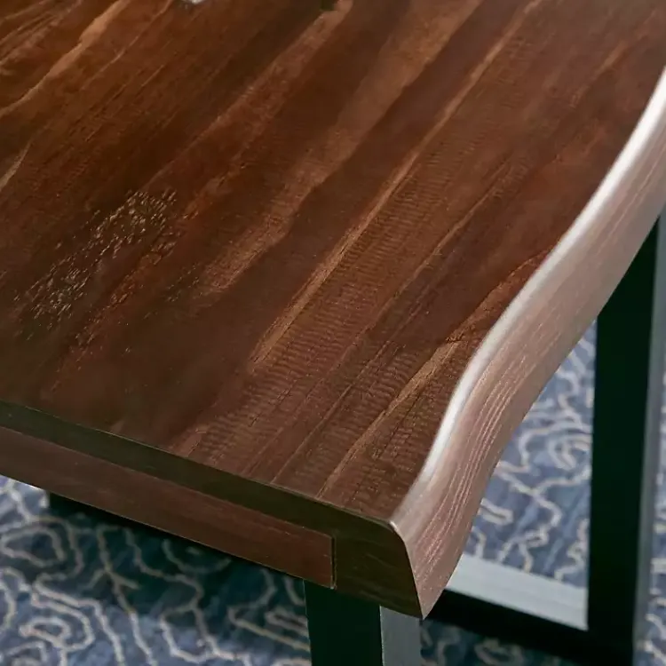 Coffee Tables-Kirklands Home Cherry Live Edge Wood Coffee Table Black