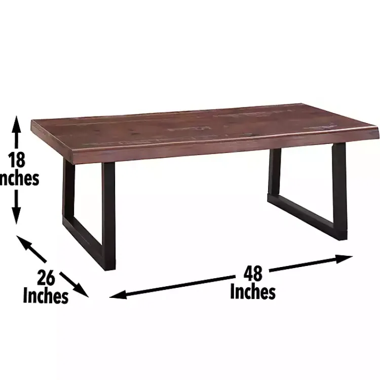 Coffee Tables-Kirklands Home Cherry Live Edge Wood Coffee Table Black