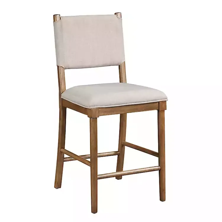 Bar Stools & Counter Height Stools-Kirklands Home Oslo Cream Upholstered Counter Stools, Set of 2 Ivory