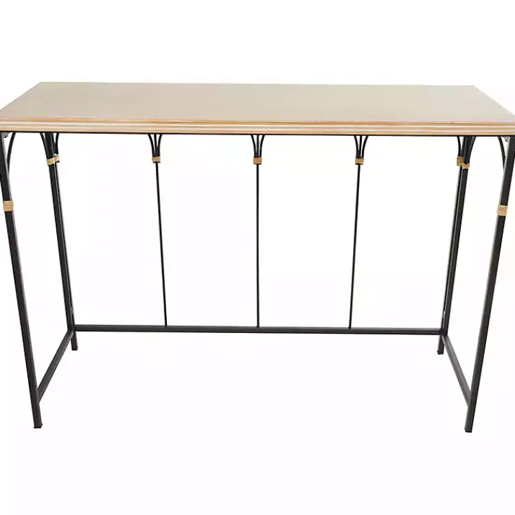 Console Tables-Kirklands Home Wood and Metal Arches Console Table