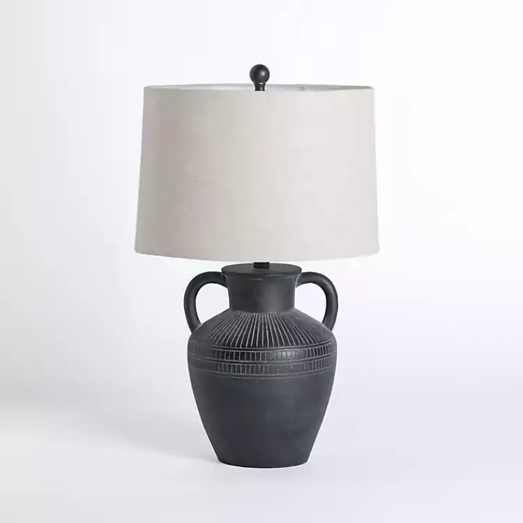 Table Lamps-Kirklands Home Black Antique Jug Table Lamp with Handles White