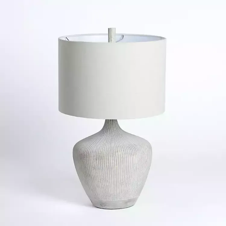 Table Lamps-Kirklands Home wash Ribbed Urn Table Lamp Gray