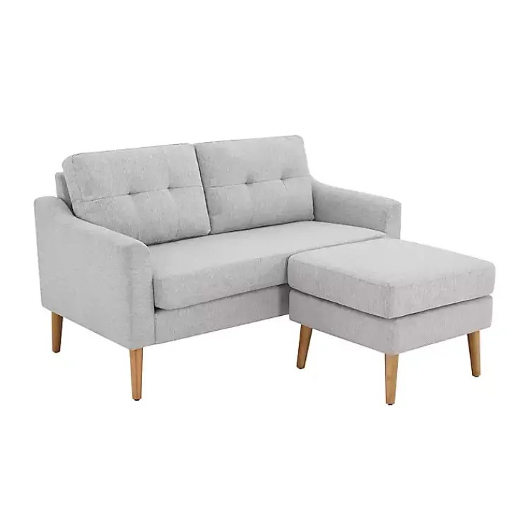 Sofas & Loveseats-Kirklands Home Light 2-pc. Loveseat & Ottoman Set Gray