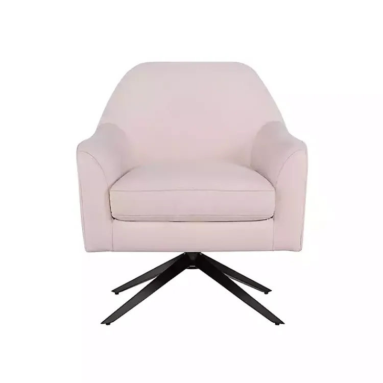Accent Chairs-Kirklands Home Blush Velvet Swivel Accent Chair Pink