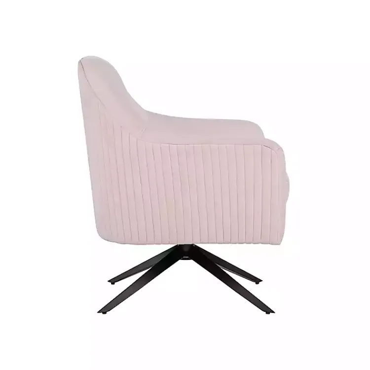 Accent Chairs-Kirklands Home Blush Velvet Swivel Accent Chair Pink