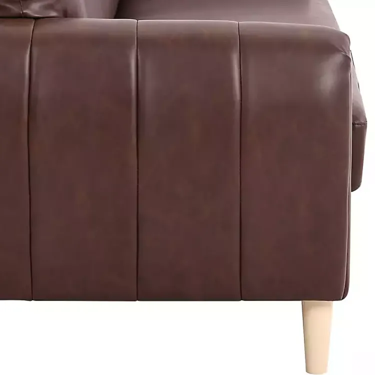 Sofas & Loveseats-Kirklands Home Faux Leather Lyon Loveseat Brown