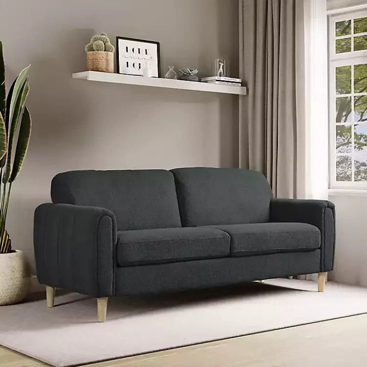 Sofas & Loveseats-Kirklands Home Charcoal Lyon Sofa Gray