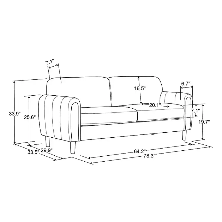 Sofas & Loveseats-Kirklands Home Charcoal Lyon Sofa Gray