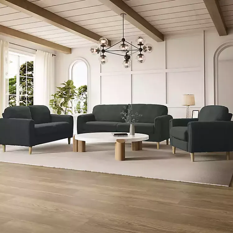 Sofas & Loveseats-Kirklands Home Charcoal Lyon Sofa Gray