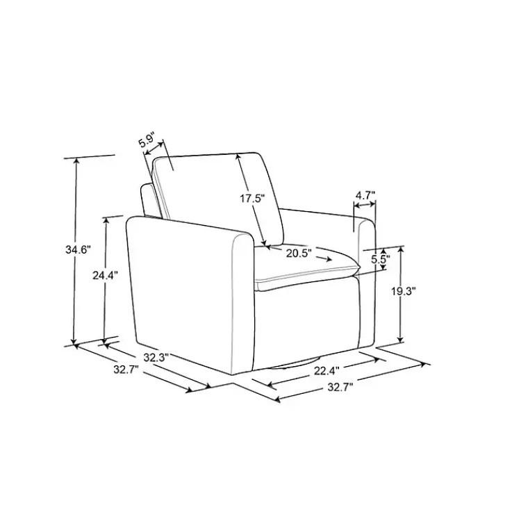 Accent Chairs-Kirklands Home Charcoal Sherpa Peri Swivel Armchair Gray