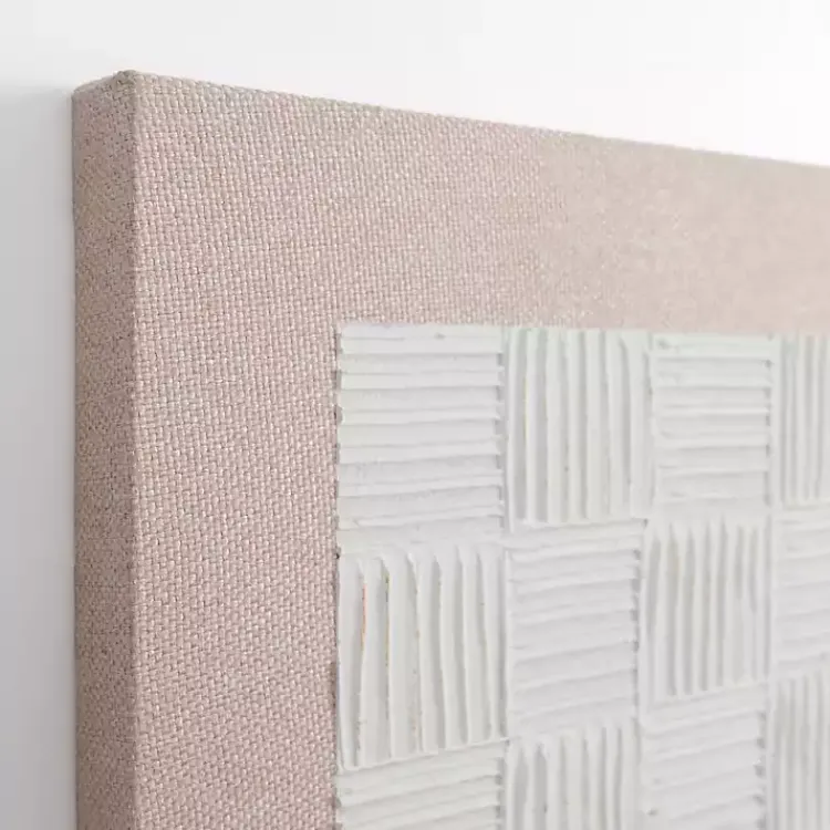 Canvas Art-Kirklands Home White Raked Checkered Canvas Art Print