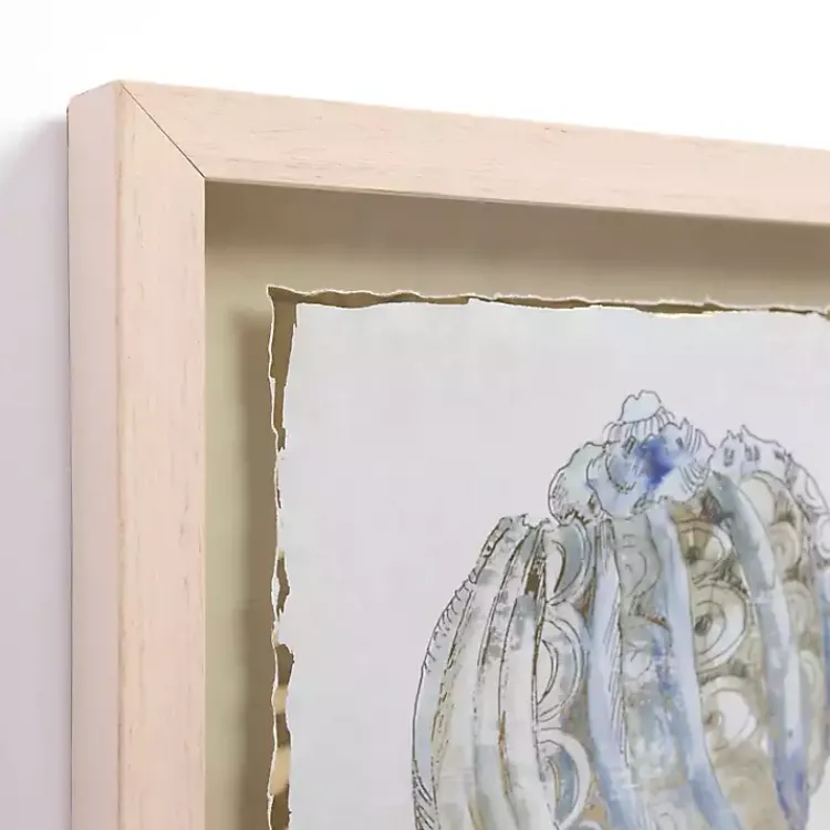 Framed Art-Kirklands Home Blue and Gold Shells Framed Art Print