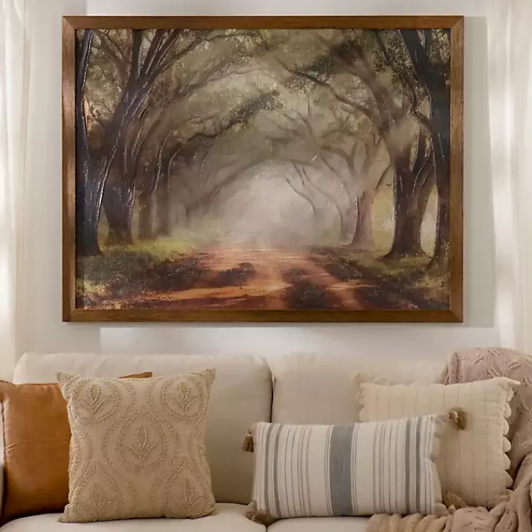 Framed Art-Kirklands Home Forest Lined Path Framed Art Print