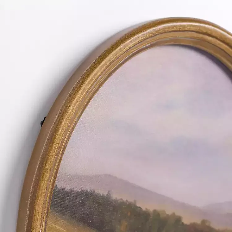 Framed Art-Kirklands Home Barn Landscape Oval Framed Art Print