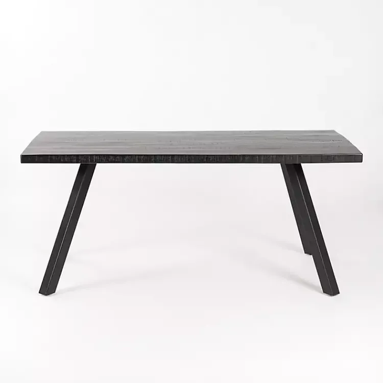 Dining Tables-Kirklands Home Glenn Midnight Wood Rectangular Dining Table Black