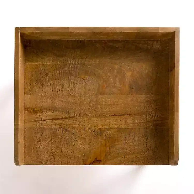Accent & End Tables-Kirklands Home Natural Mango Wood Cubby Side Table Brown