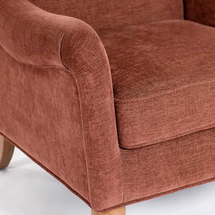 Accent Chairs-Kirklands Home Cinnamon English Armchair Red