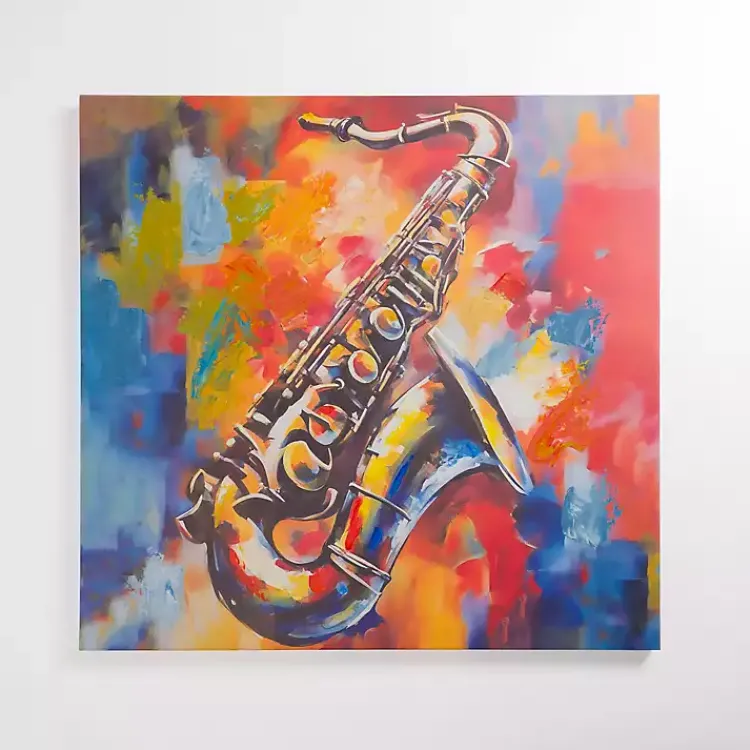 Canvas Art-Kirklands Home Colorful Saxophone Canvas Art Print Multi