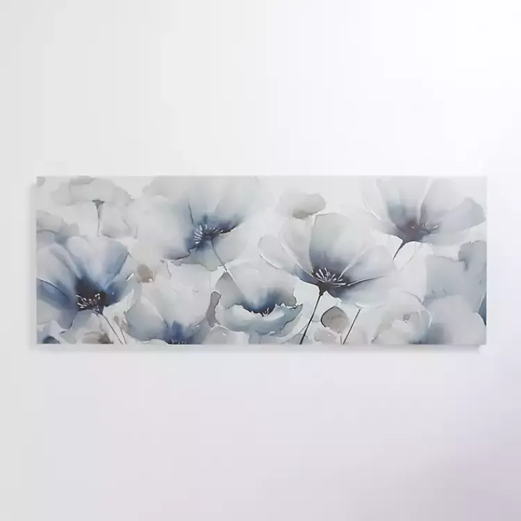 Canvas Art-Kirklands Home Blue and Gray Florals Canvas Art Print