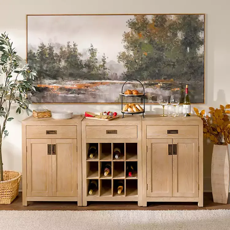 Cabinets & Sideboards-Kirklands Home Natural Wood Closed Modular Cabinet Tan