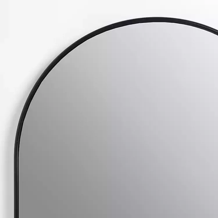 Framed Mirrors-Kirklands Home Oblong Black Nouveau Linear Wall Mirror
