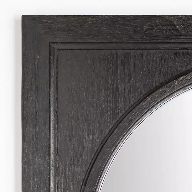 Decorative Mirrors-Kirklands Home Victor Black Wood Vault Wall Mirror