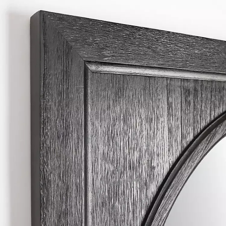 Decorative Mirrors-Kirklands Home Victor Black Wood Vault Wall Mirror